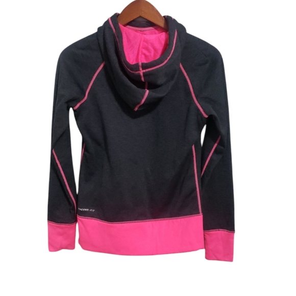 Nike Therma-Fit Hoodie XS - Gray/Pink /Blue Swoosh High Neck Thumb holes NWOT - Picture 2 of 7